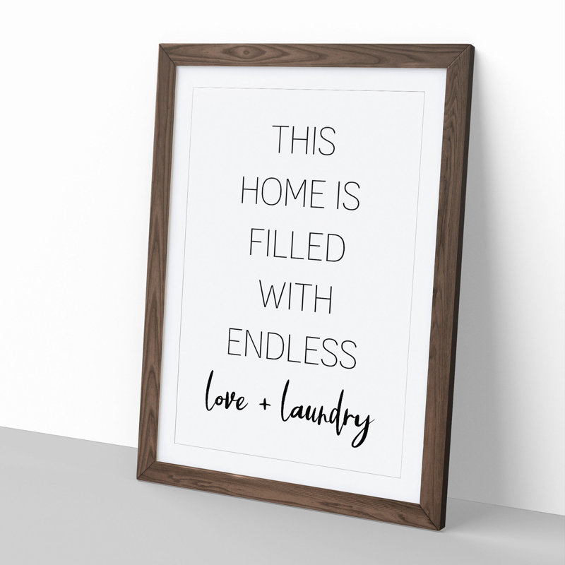 Endless Love and Laundry - Framed Print, Walnut, 90cm H x 65cm W x 2cm D