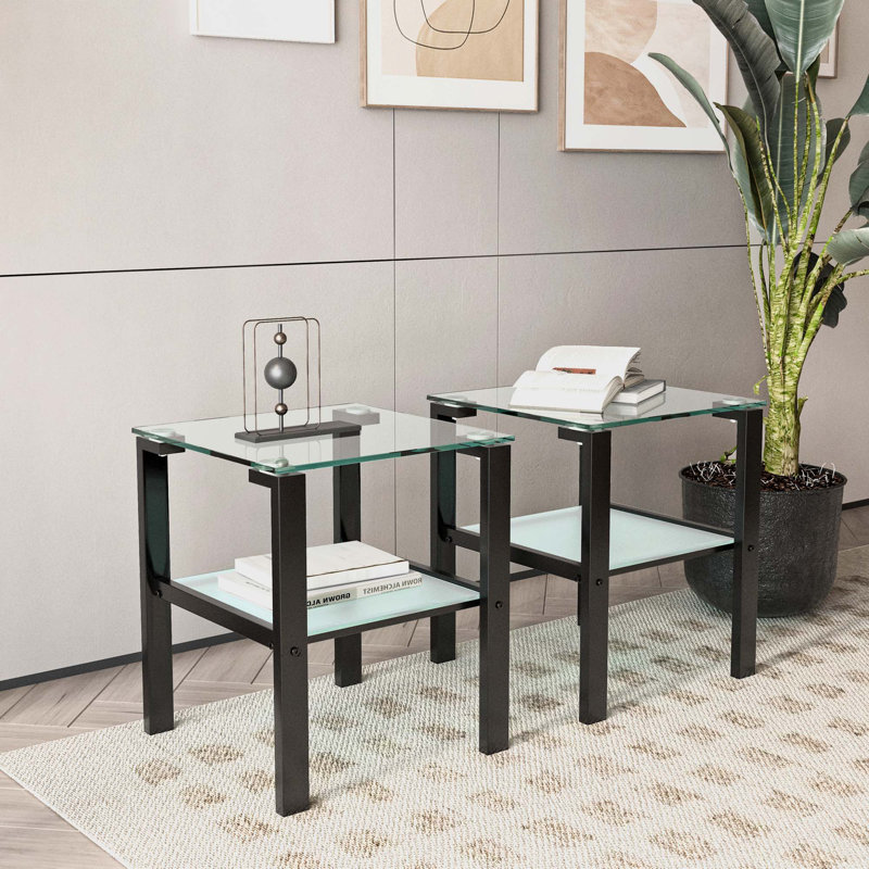 Ensemble de tables basses 2 pièces Sirine, Noir