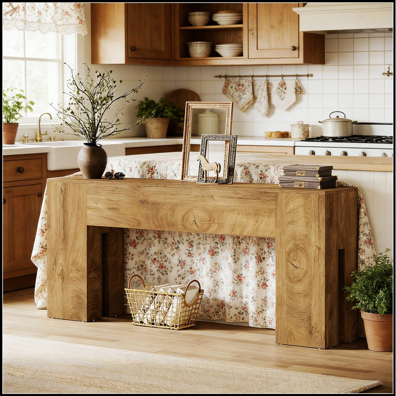 Rustic Side Table, Stylish Wooden Console Table With Heavy-Duty Reinforced Top For Durability And Ease Of Maintenance, Wood