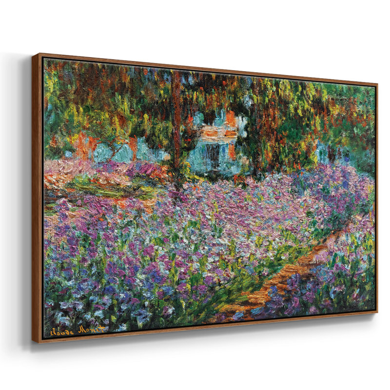 Iris dans le jardin de Monet, 1900 03, H 27 po x l 41 po x P 2 po, Noyer