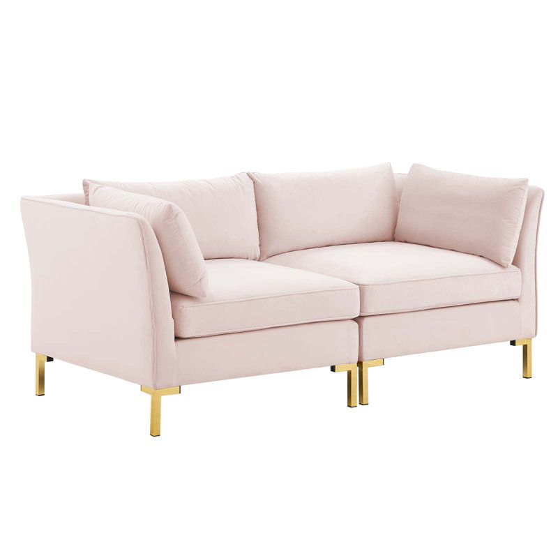 Ardent Performance Velvet Loveseat, Pink