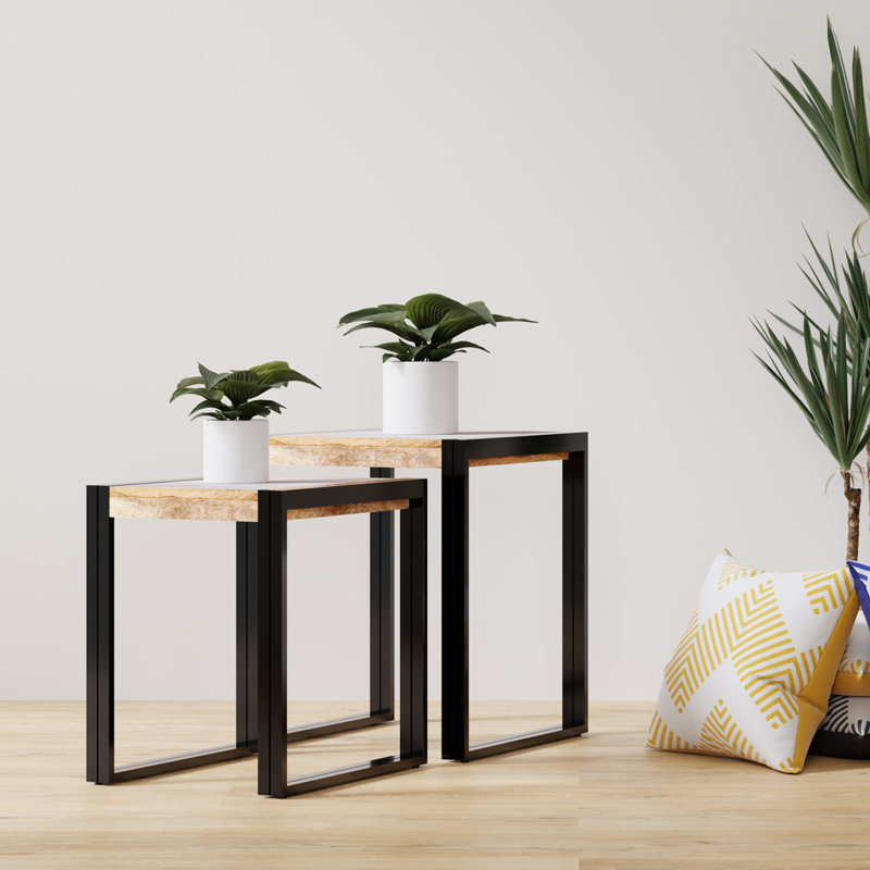 Holcombe Solid Wood Top Nesting Tables