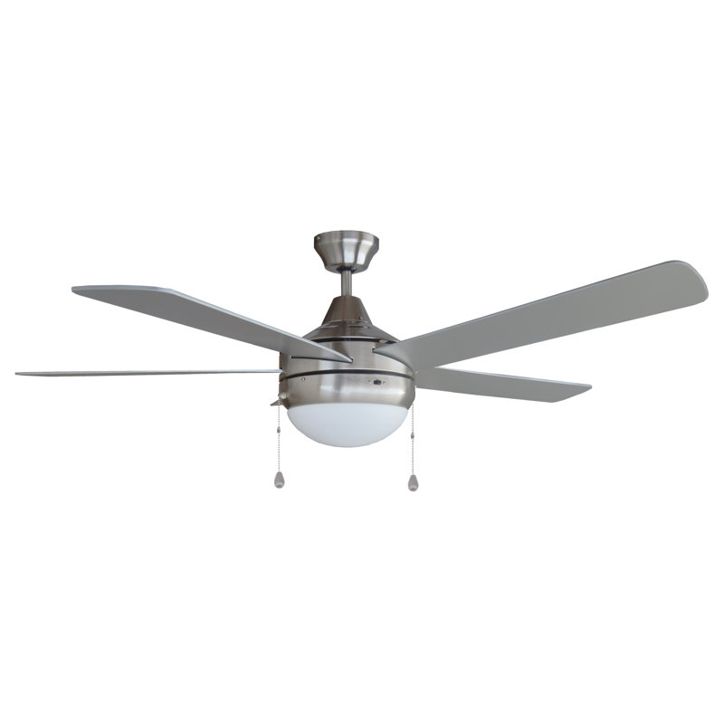 Ventilateur de plafond d'intérieur contemporain DEL en nickel brossé de 52 pouces Sadie