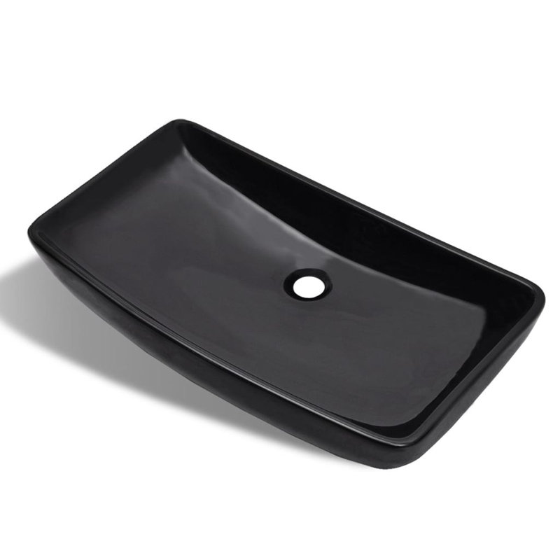 Belfry Bathroom Selke Black Ceramic Rectangular Sink