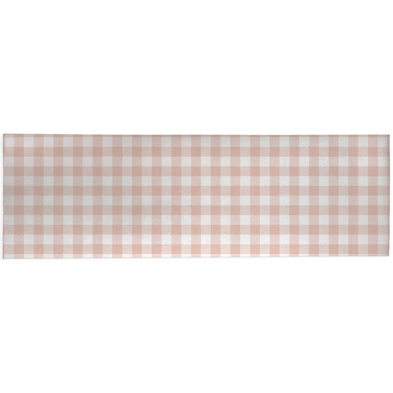 Proper Gingham Non-Slip Outdoor Rug, Runner 2'6" x 8'