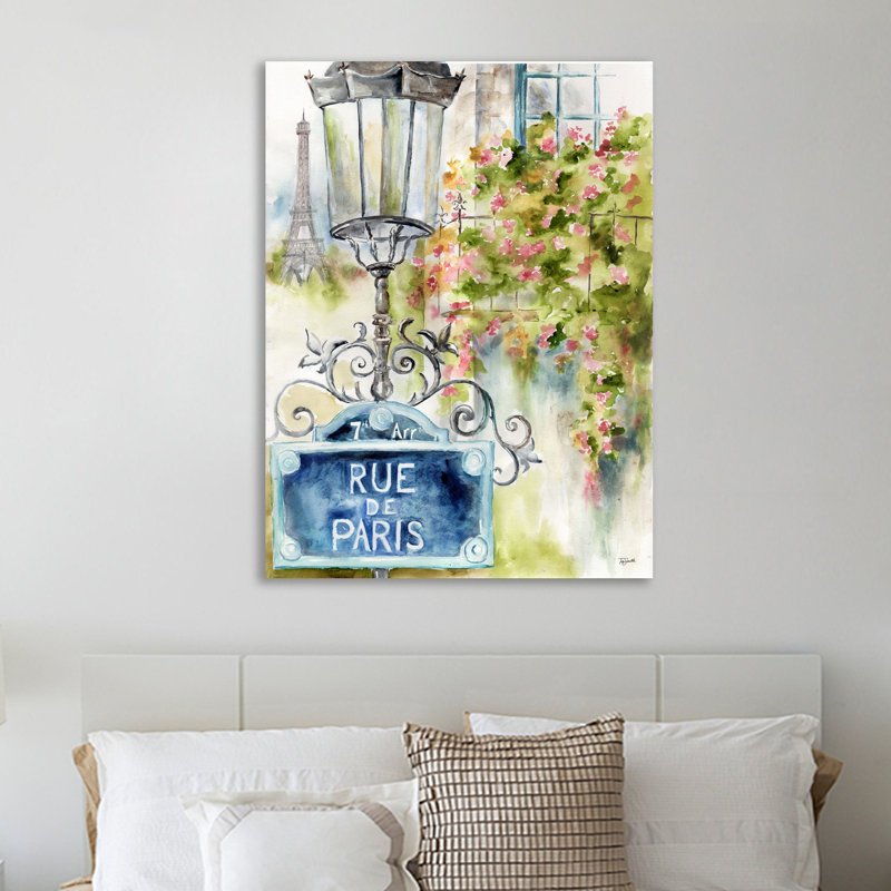 « paris street » par tre sorelle studios, reproduction d’art sur toile tendue, H 32 po x l 24 po x P 1,5 po