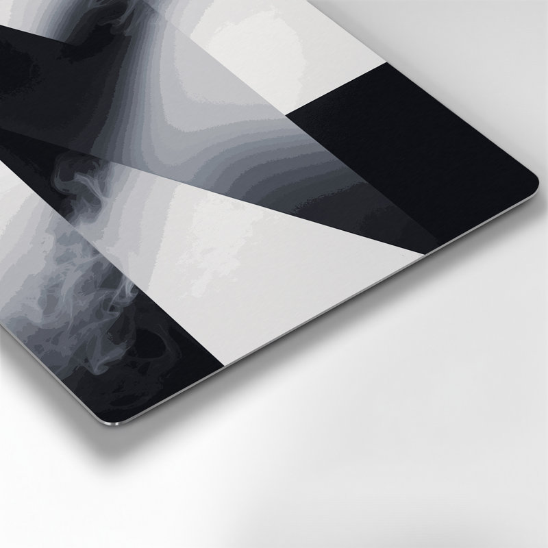 Minimalisme 77, art mural gris en métal, H 12 po x l 18 po