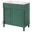 Meuble-lavabo de 30 po avec lavabo, 2 tiroirs, porte, style moderne, tablette ajustable, meuble de rangement autoportant de 30 po, fonctionnement facile, robinet à encastrer de 4 po-1398703218