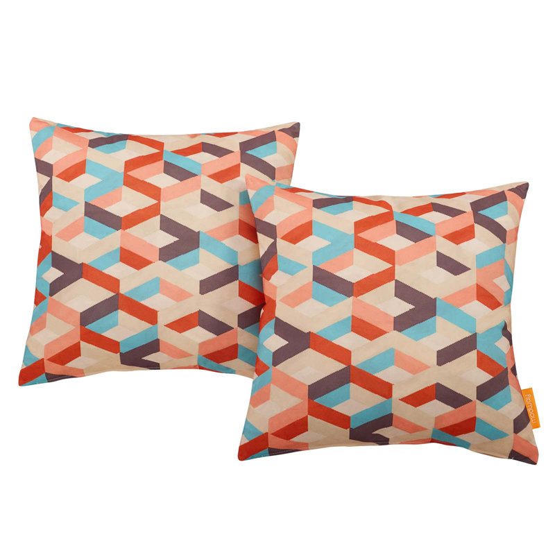 Modway Outdoor Indoor Two All Weather Patio Throw Pillows, Montage