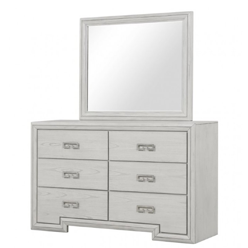 Commode 6 tiroirs avec miroir Fadime
