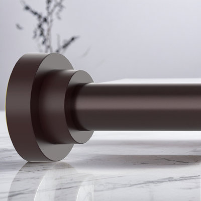 Adjustable Spring Tension Shower Curtain Rod, No Drill Installation, Anti-Rust Stainless Steel, Non-Slip Rubber Pads, Multi-Purpose Bathroom And Closet Rod