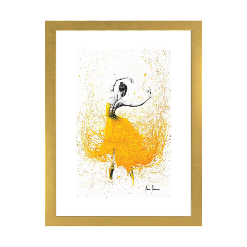 «Daisy Dance» par Ashvin Harrison - impression, H 24 po x l 16 po x P 1 po, Papier doré, Blanc