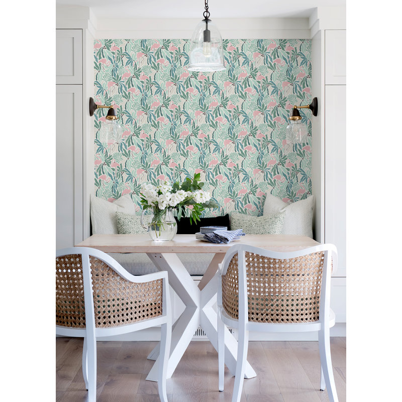 Papier peint adhésif Flamingo, Green