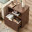 Mid Century Modern Nightstand With Drawers, Wood Fluted Bedside Table With Storage(Set of 2)-1659965211-1659965201