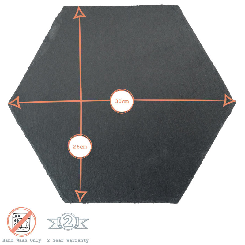 Argon Tableware - Hexagon Slate Placemats - 30 x 26cm