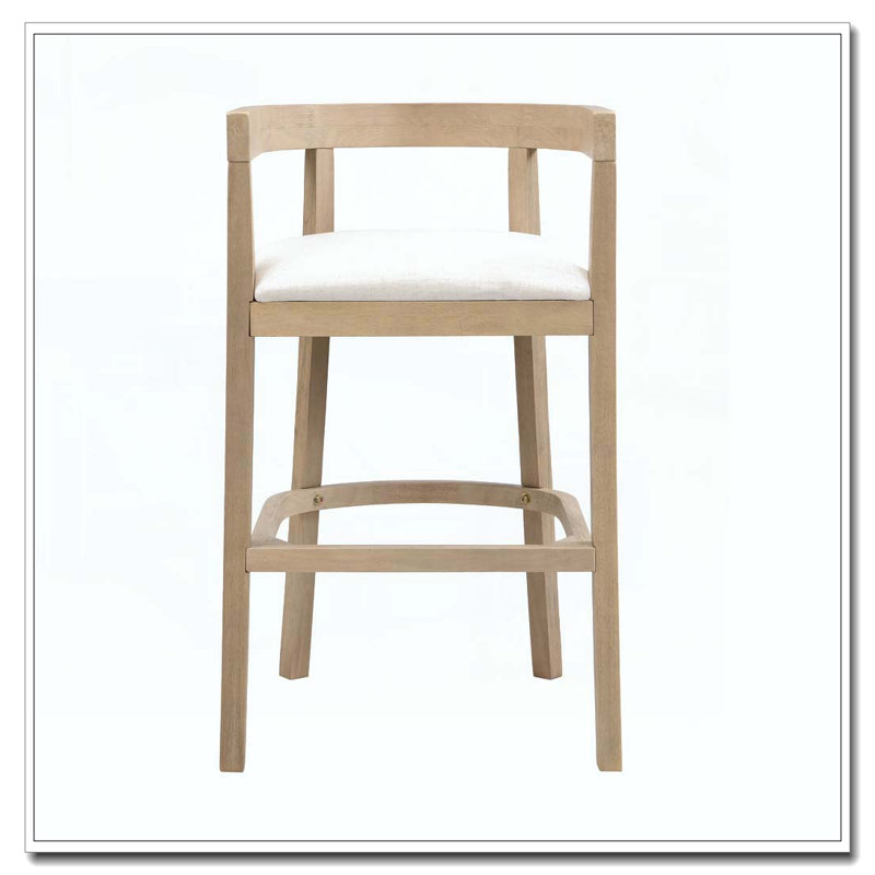 Tabouret de comptoir en bois d'hévéa, Chêne