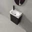 Meuble-lavabo de 15,94 po Black American Design - Armoire murale en bois d'ingénierie avec lavabo en céramique facile à nettoyer et rangement peu encombrant-1403069259