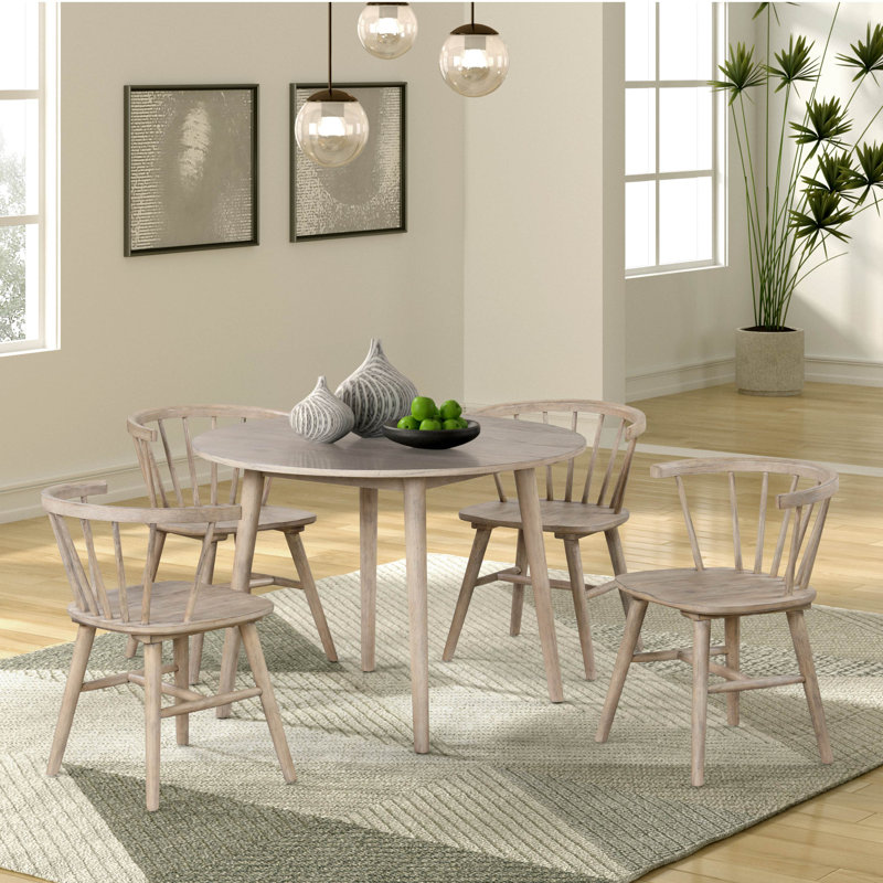 Angela 5-Piece Dining Table Set, Natural