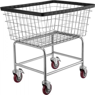 Wire Laundry Cart 45 Bushel Wire Laundry Basket with Wheels