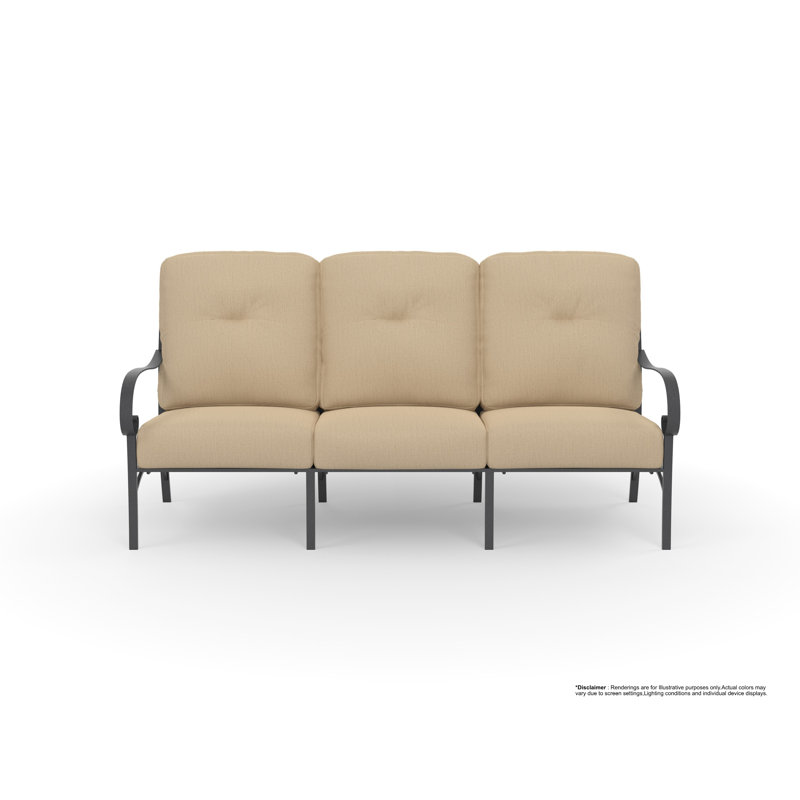 Pasadera Outdoor 3 - Seat Patio Sofa, Kindle Indigo, Carbon Black