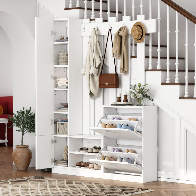 Hall Tree 135cm Wide with Bench and Shoe Storage