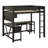 Space-Saving Wood Frame With Smart LED Loft ,Desk,Storage Shelves And Charging Station-833990212