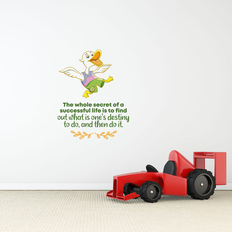 Décalcomanie murale citations de caricature de canard secrète, H 40 po x l 40 po x P 0,05 po