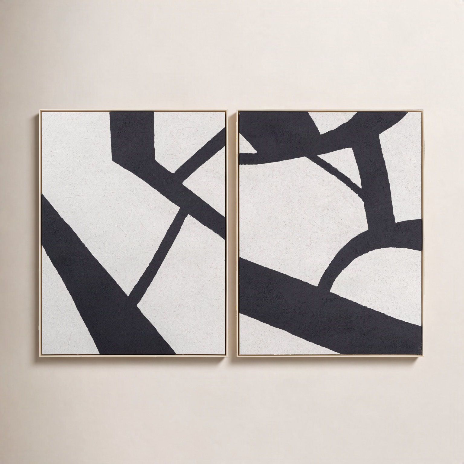 Lucero "Abstract" 2-Piece Canvas Print, 36" H x 25" W, Brown Framed