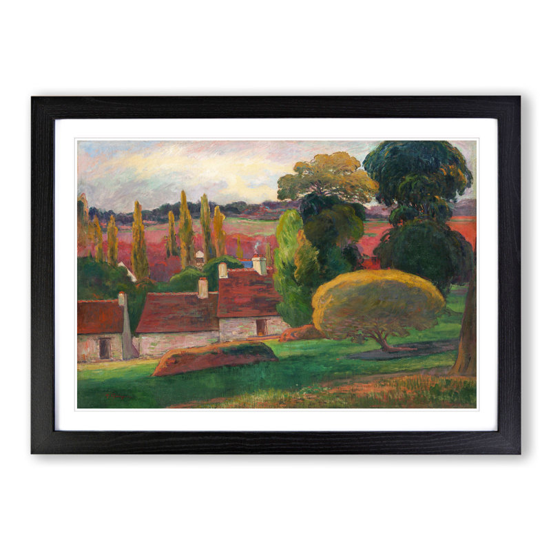 A Farm in Brittany by Paul Gauguin - Framed Print, 48cm H x 65cm W x 2cm D, Black Framed