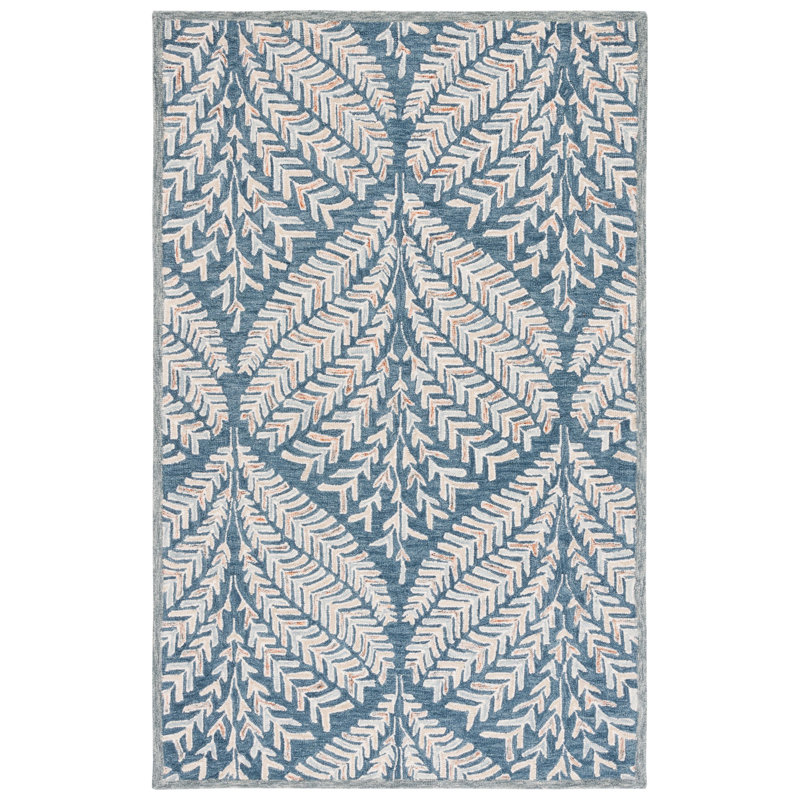 Tapis gris / ivoire en laine touffeté à la main Chaithra, Rectangle 6 pi x 9 pi