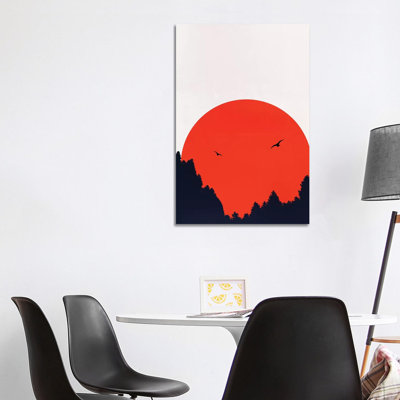 Two Birds - Red by Kubistika - Print on Canvas