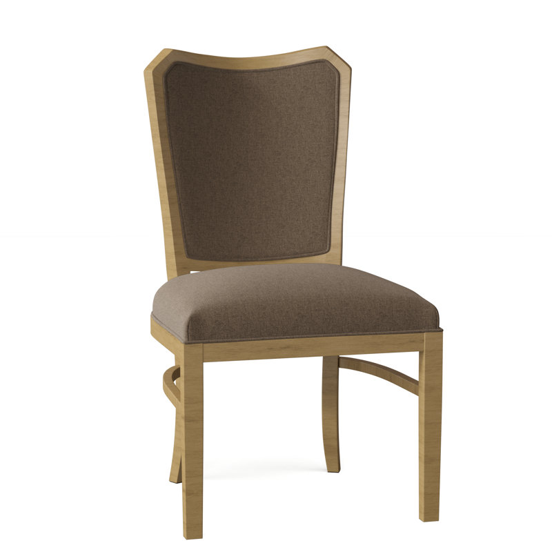 Wallace Upholstered King Louis Back Side Chair, Bark (8789 06), Hazelnut