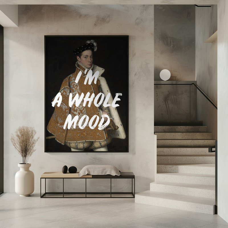 Pop Art & Retro "Whole Mood" par Grace, impression numérique encadrée, H 10 po x l 8 po