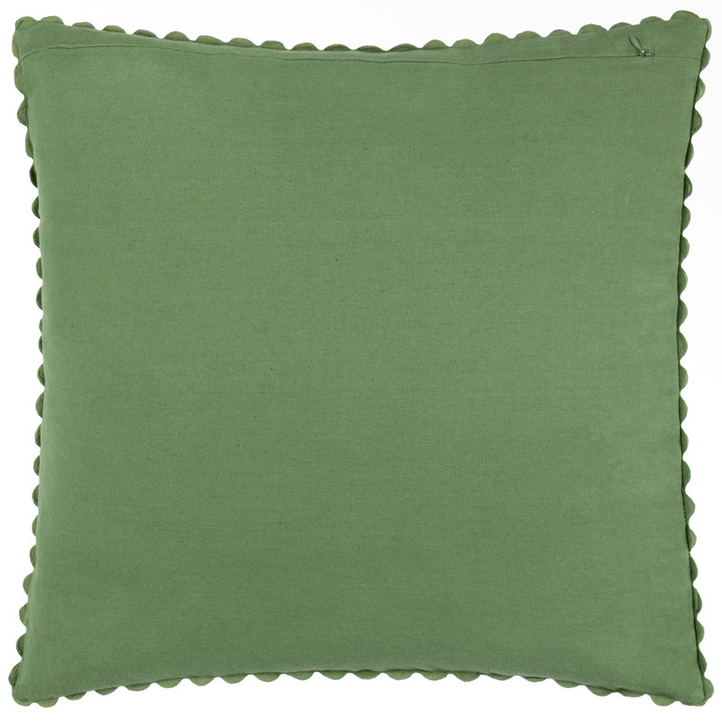 Robins Wood Down Blend Floral Green Square Cushion