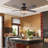 52" Crystal Ceiling Fans With Lights Remote, Black Farmhouse Chandelier Ceiling Fan Light Kit, Modern Rustic Fandeliers With 5 Wood Reversible Blades For Decorate Living Room Bedroom