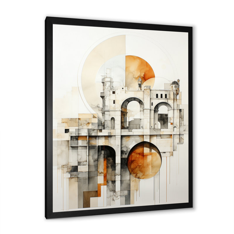 Impression sur toile Grey Bridge Minimalistic II - Cityscapes, Cadre photo noir, H 40 po x l 30 po x P 1,5 po