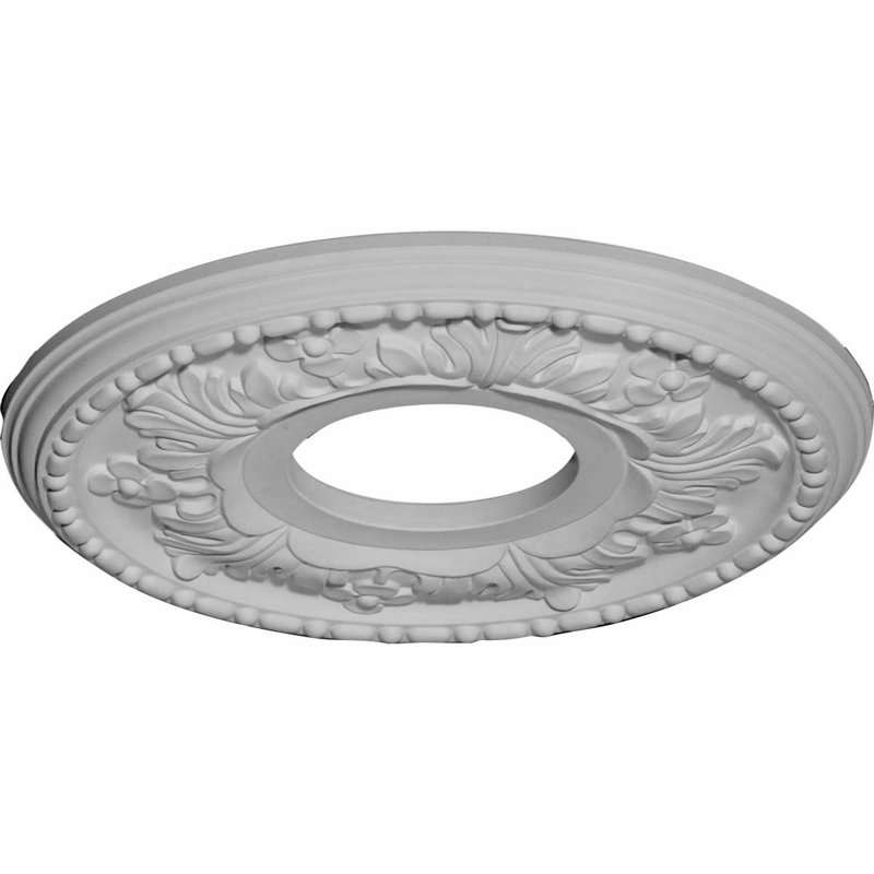 Médaillon de plafond Endurathane Palmetto, DE 11 1/2 po x P 1 po, finition hamamélis peinte à la main, Avec un couche d'aprêt