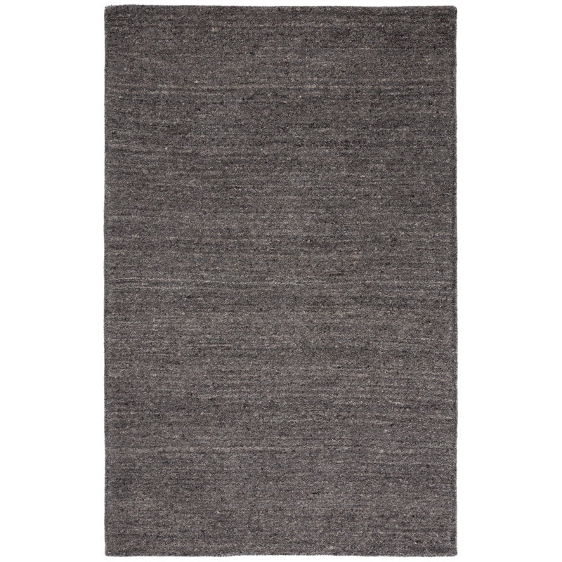 Misak Hand Tufted Wool/Cotton & Other Fiber Solid Color Rug in Gray, Rectangle 4' x 6'