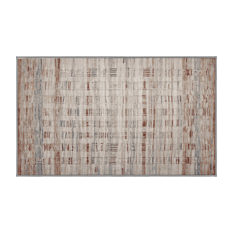 Tapis gris lavable à la machine, Rectangle 7 pi x 9 pi