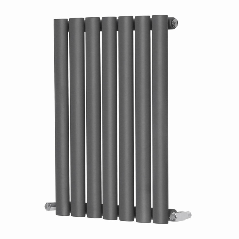 Shoshana Vertical Oval Panel Radiator, 60cm H x 41.3cm W, 1, Anthracite