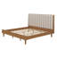 Très grand lit en bois avec tête de lit tapissier à clavier, lit plateforme en bois massif, mobilier de chambre moderne-165520292