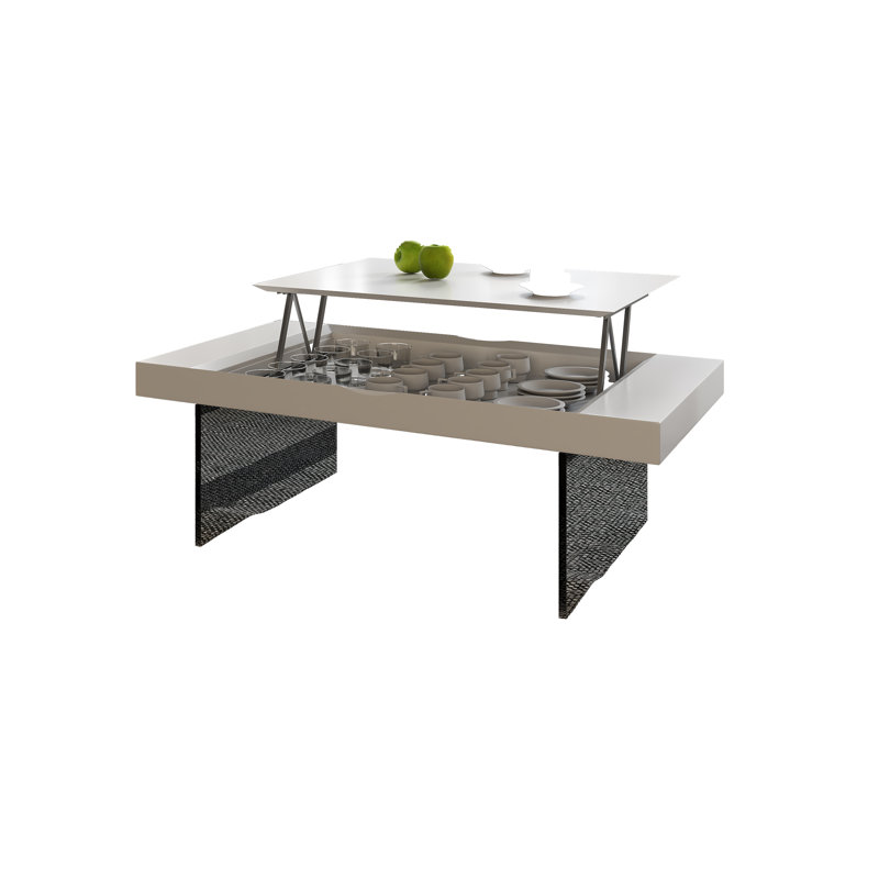 MX03 Glass Top Coffee Table, 18" H x 43" L x 36" W