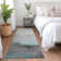 Machine Washable Indoor/Outdoor Xhevrie Teal Rug