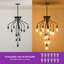 Lustre 12 lumières campagnard à intensité variable avec 12 ampoules incluses