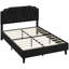 Upholstered Bed Frame with with Diamond Button-Tufted Headboard-332416921-332416920