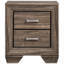 Table de chevet à 2 tiroirs au fini taupe délavé, forme rectangulaire, cadre, double tiroir pour les essentiels de chambre à coucher, 16,5 pouces de profondeur et 23,5 de largeur avec couleur, fabrication, grande capacité, 27
