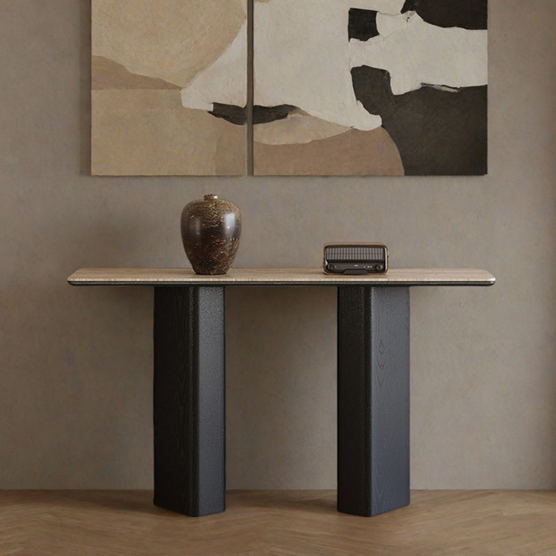 Chinese Style Console Table, 33.5" H x 39.4" W x 13.8" D, Black