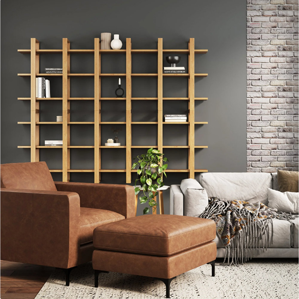 28" Solid Wood Floating Shelf, Natural Brown