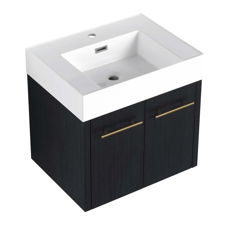 Ensemble de meuble-lavabo simple 23,6 po avec plateau en résine Arlethe