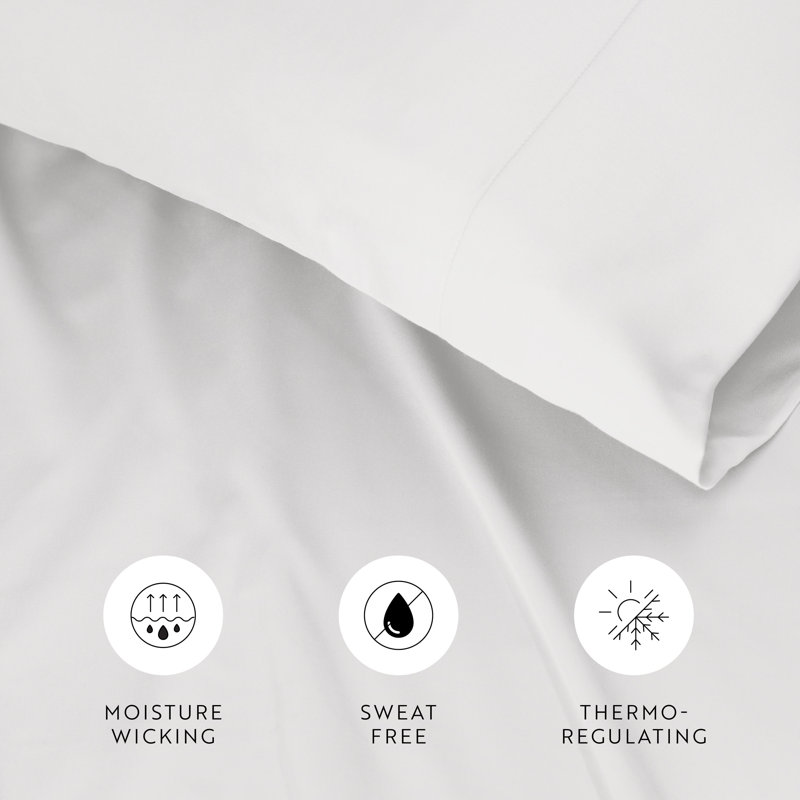 100% Rayon from Bamboo Cooling Sheet Set, King Sheet Set with 2 Pillowcases, White